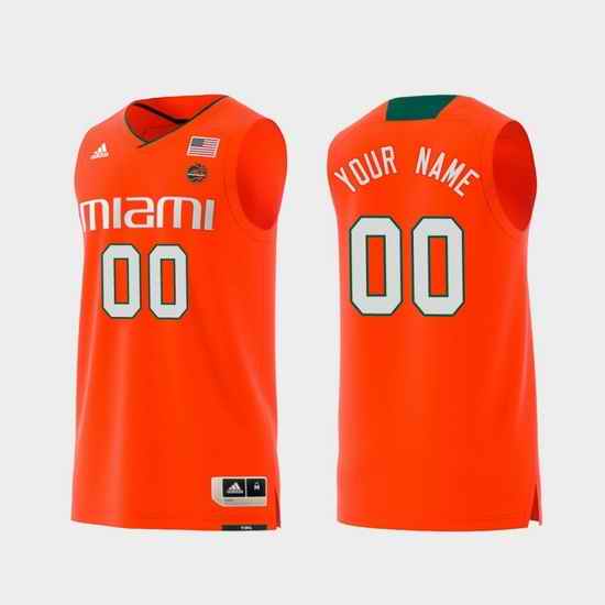 Men Women Youth Toddler Miami Hurricanes Custom Orange Replica College Basketball Jersey